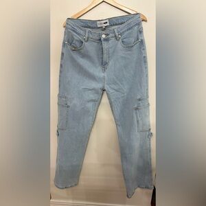 Fashion Nova Light Blue Women's Cargo Jeans Both Size 9 and 11 Available